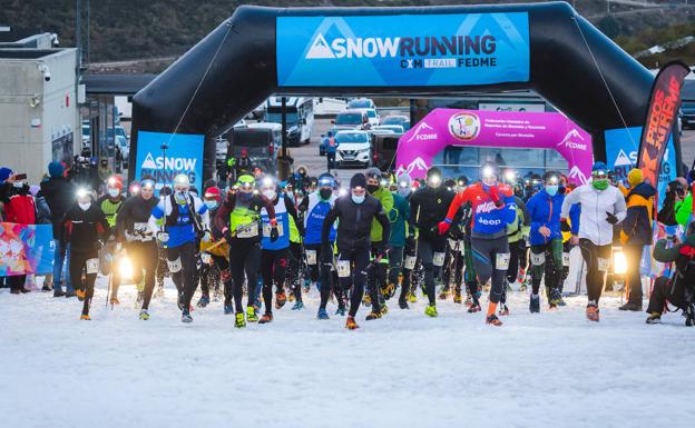 Roberto Ruiz y María Ordóñez triunfan en 'El Chivo Snow Running' de Alto Campoo