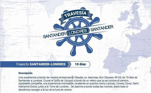 El velero Klaudia partirá el próximo día 10 en su travesía de Santander a Londres