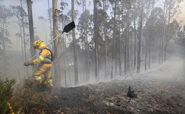 Cantabria sufre 40 grados y un incendio intencionado en Cabezón