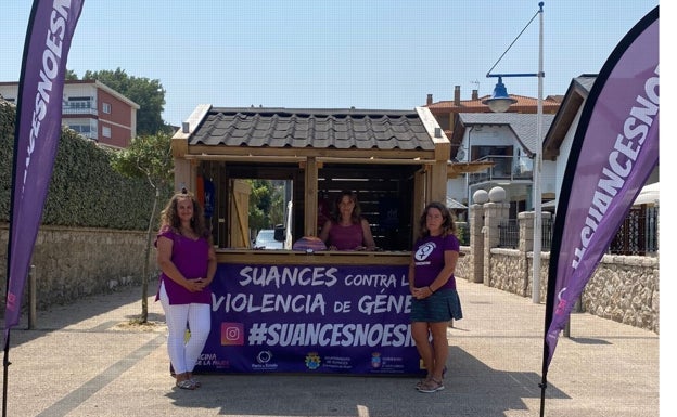 Suances vuelve a instalar su punto violeta para luchar contra la violencia de género