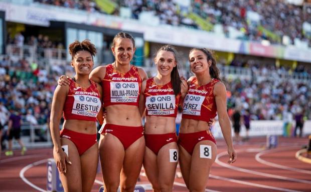 Histórico quinto puesto del relevo corto femenino español en el Mundial