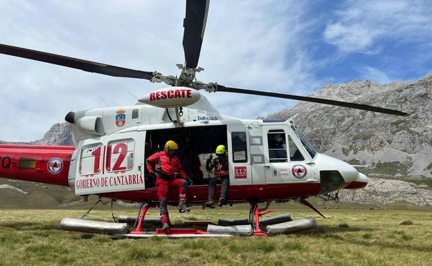 Rescatado un montañero de 71 años lesionado en una ruta en Picos de Europa