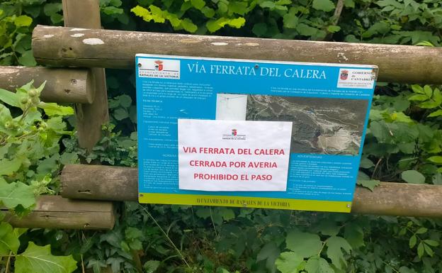 Cerrada temporalmente la vía ferrata del Calera, en Ramales