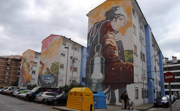 Santoña restaurará el mural de los pescadores ubicado Baldomero Villegas