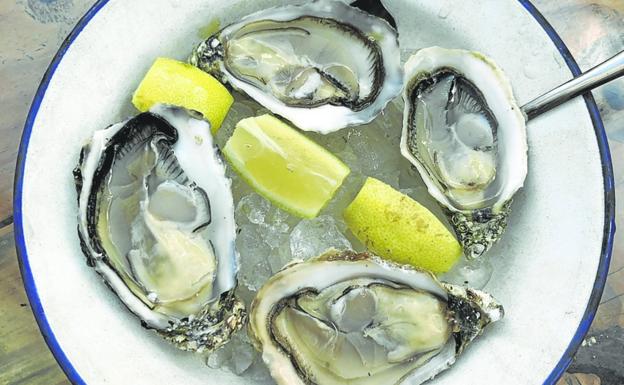 Sugerente cocina fría con aperitivos y variedad de ostras en La mar 'Oysters & Drinks'