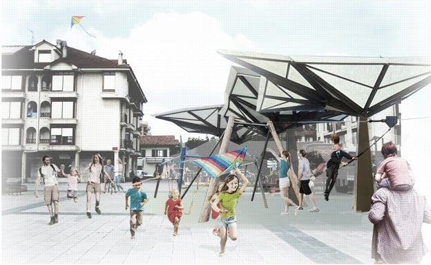 Noja gastará medio millón de euros en renovar y cubrir el parque infantil de la plaza de la villa