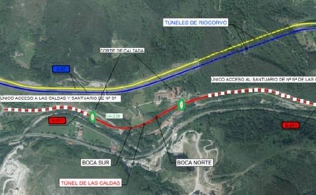 Transportes cierra el túnel de Las Caldas por obras durante los tres próximos meses