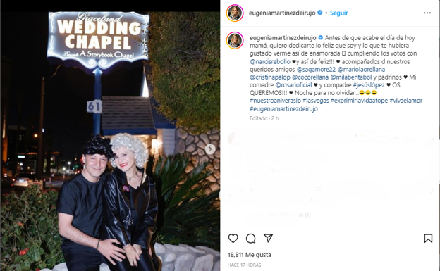 Eugenia Martínez de Irujo renueva sus votos con Narcís Rebollo en Las Vegas