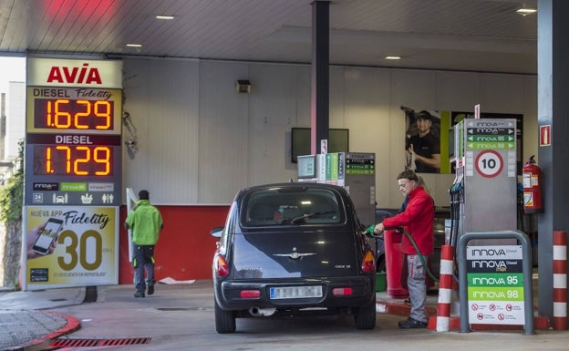 La gráfica de los precios del combustible, en ligero ascenso desde finales de año