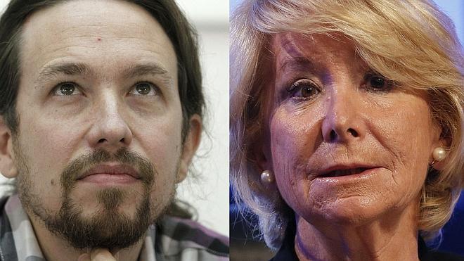 Pablo Iglesias, a Esperanza Aguirre: «Podemos condena la actividad de ETA. Fin de la cita»