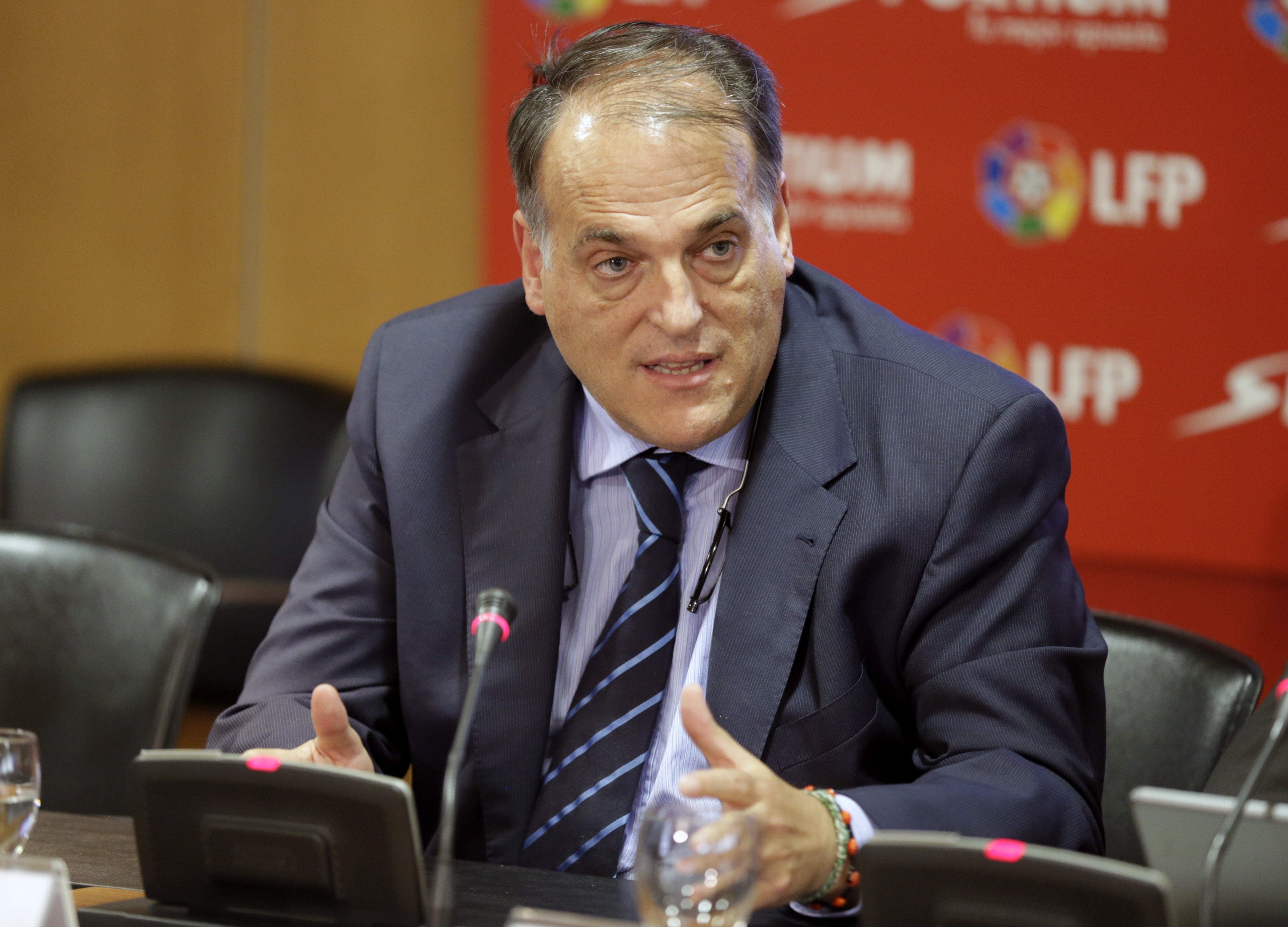 Tebas asegura que el Barça y el Espanyol no jugarían la Liga si Cataluña se independiza