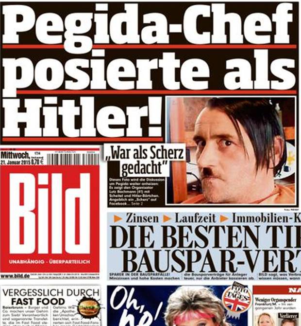 Dimite el jefe del movimiento islamófobo Pegida tras imitar a Hitler en Facebook