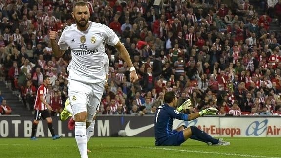 Benzema refrenda la fiabilidad blanca en Bilbao