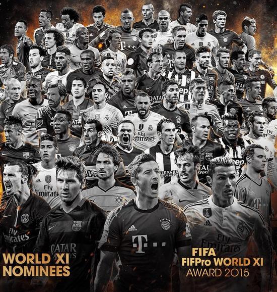 11 españoles entre los 55 preseleccionados para el 'Once FIFPro 2015'