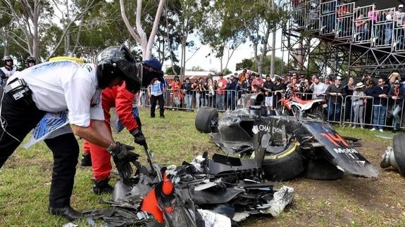 El asiento de Alonso también se rompió en el circuito de Albert Park