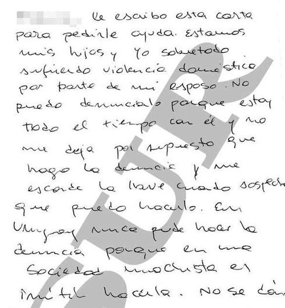 «Le escribo esta carta para pedirle ayuda, mis hijos y yo sufrimos violencia doméstica»