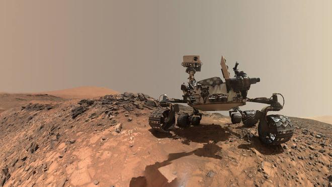 La NASA capta la escalada del Curiosity desde la órbita de Marte