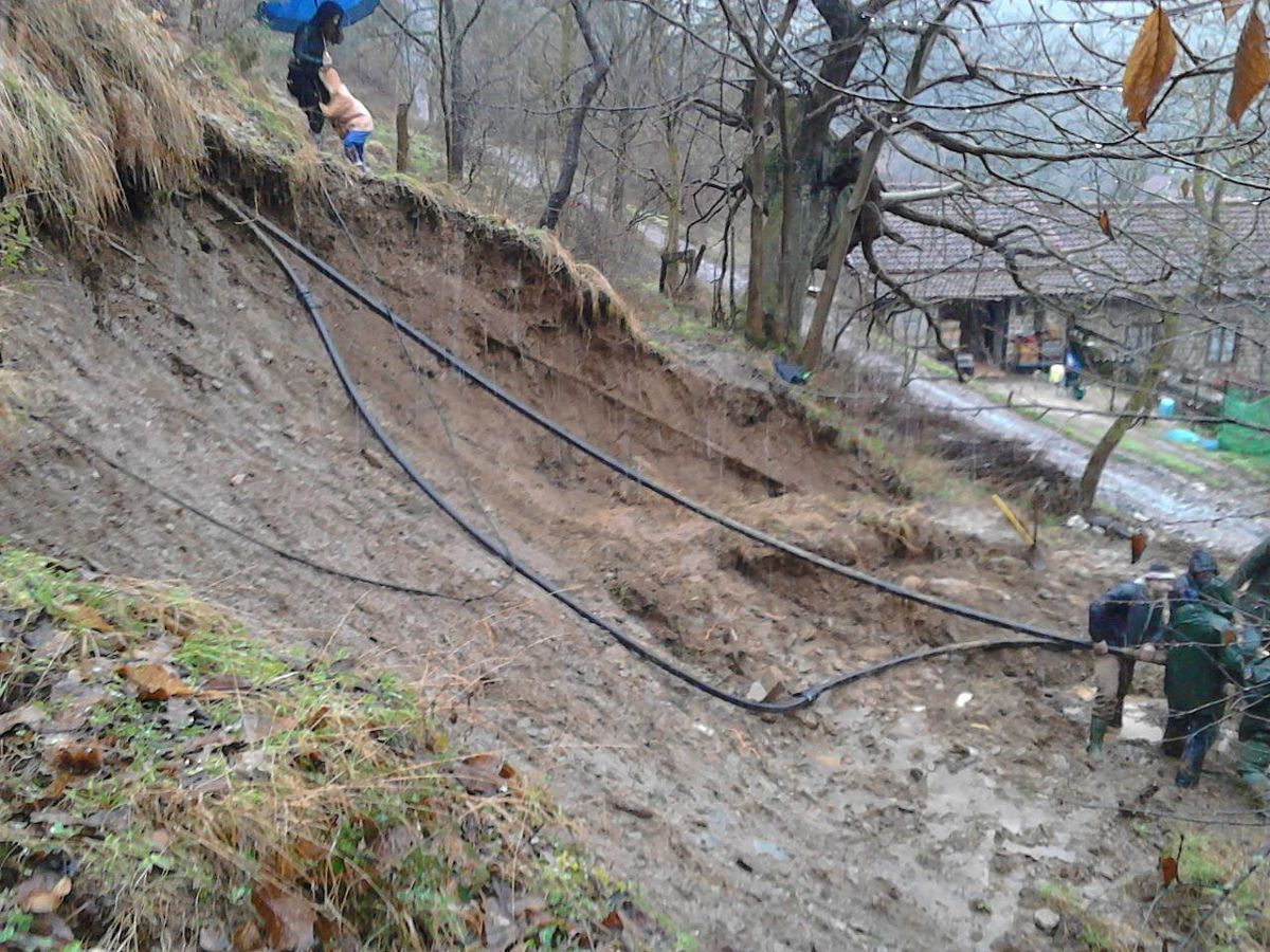 Reparada la traída de agua de Soberado