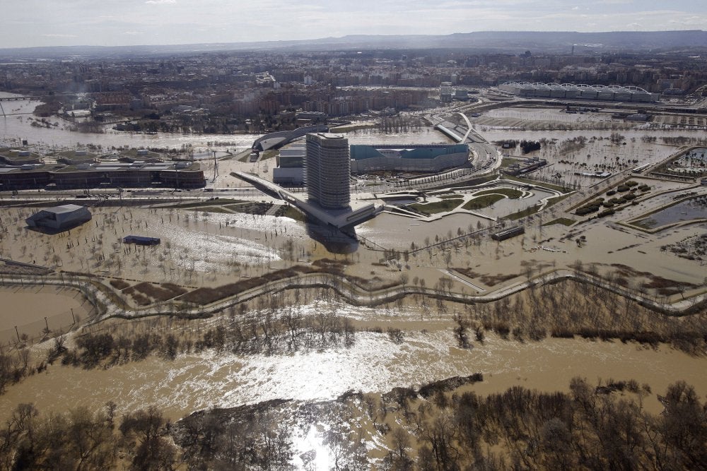 Las inundaciones en Aragón a vista de pájaro