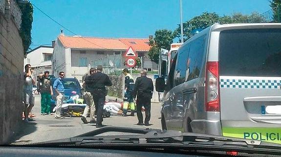 El tráfico deja cinco heridos en Santander, dos de ellos policías locales