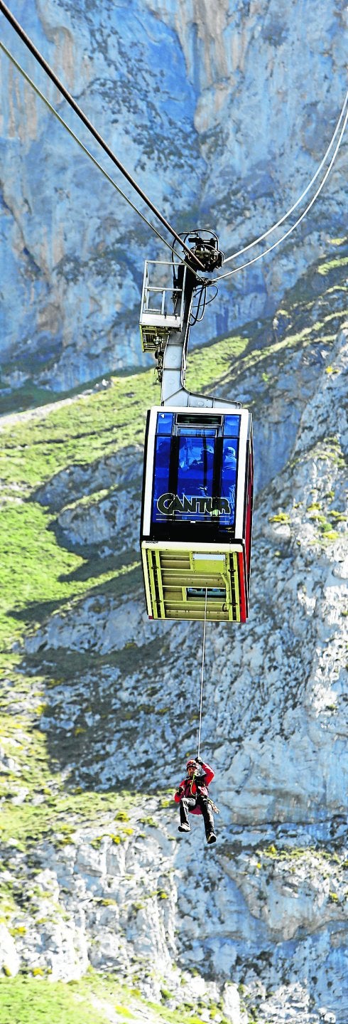 Rescate de altura en el teleférico