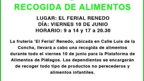 Recogida de alimentos solidaria en Renedo