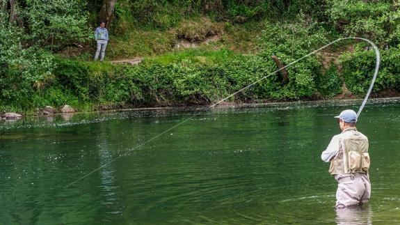 El bajo caudal de los ríos lastra el inicio de la campaña salmonera de Cantabria