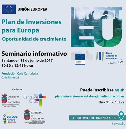 La Comisión y el Banco Europeo de Inversiones explicarán en Santander el Plan de Inversiones para Europa